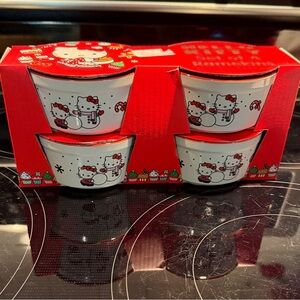 Hello Kitty Ramekins with Red and White Design